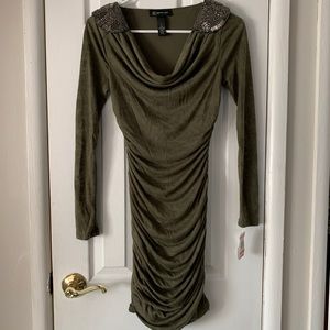 INC camo green burnout dress